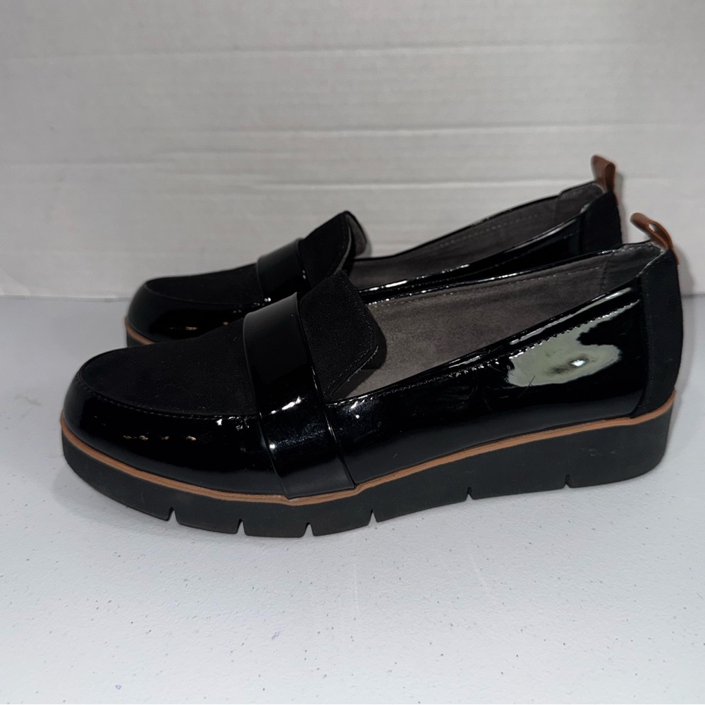Dr Scholls Webster Black Patent Leather Loafers Size 8